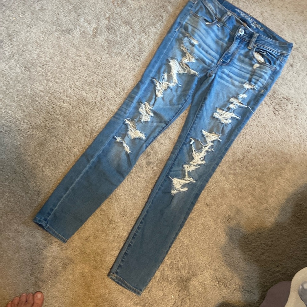 American Eagle Denim Distressed Super Super Stretch Jean Jeggings Women's 4